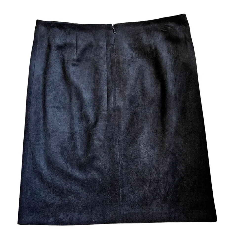 J McLaughlin Pencil Skirt Womens Size 8 Black Strech Faux Suede Boho Career - Picture 5 of 7